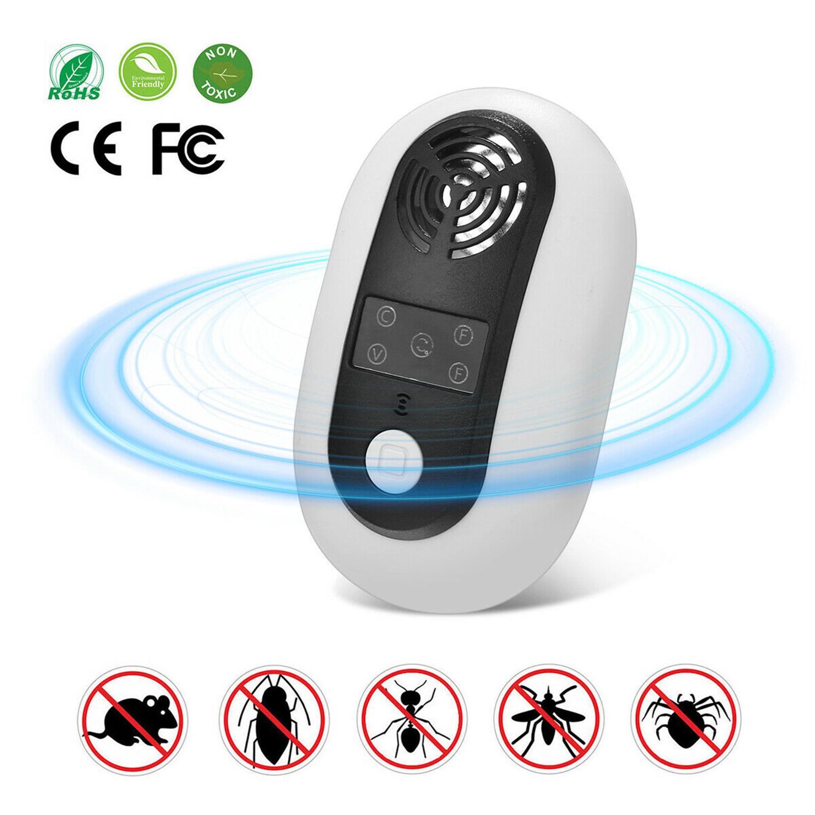 Portable Electronic Ultrasound Pest Repeller Reject Animal Insect Mice Rodent Repellent Repeller Pest Control US Type