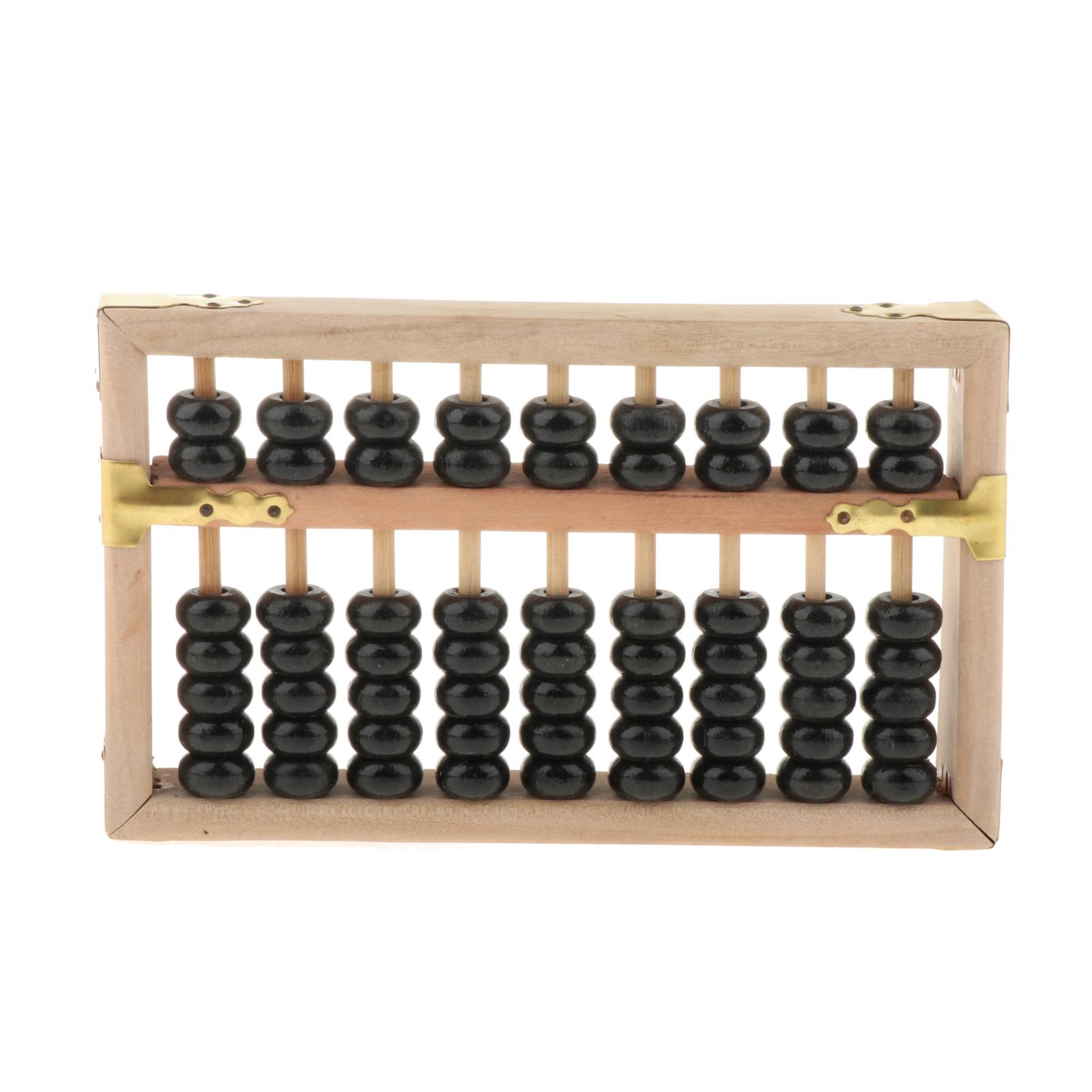 Portable Arithmetic Soroban Mathematics Calculate Tool Black Beads Wooden Frame Abacus