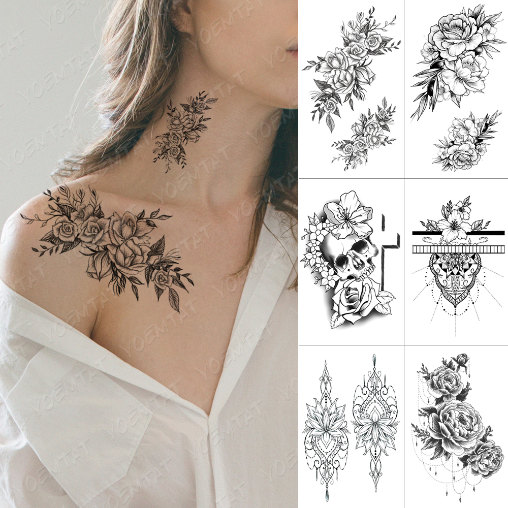 Best of Waterproof Temporary Tattoo Stickers Peony Rose Flower Mandala Henna Chain Flash Tatto Women Body Art Transfer Fake Tattoos Men Reviews & Tips