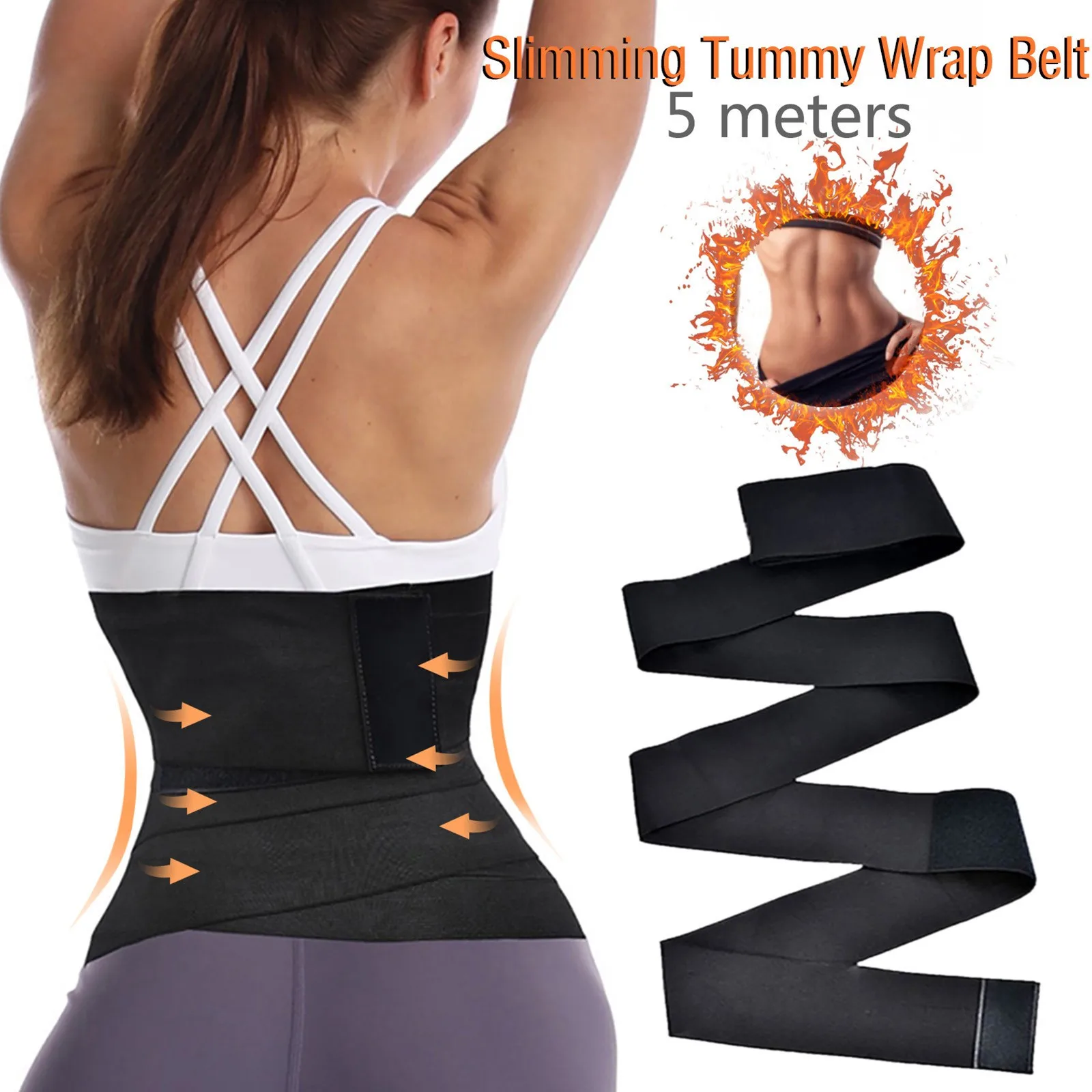 5m Waist Trainer Women Slimming Sheath Snatch Me Up Bandage Wrap Bodyshaper Tummy Shapewear Trimmer Belt Corset Top Stretch Band shapewear for tummy
