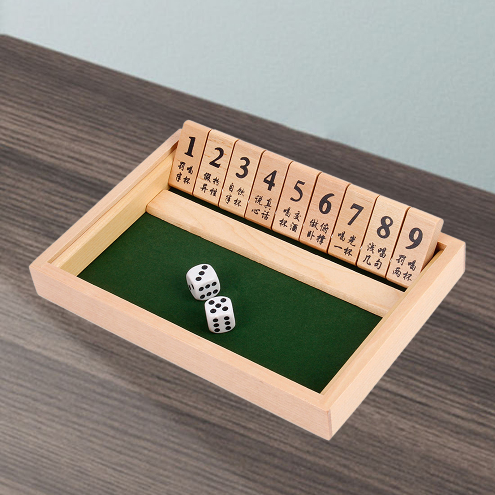 Wooden Flop Game Leisure Entertainment Wooden Board Game Board Play Number for Pub Bar Party Indoor Family