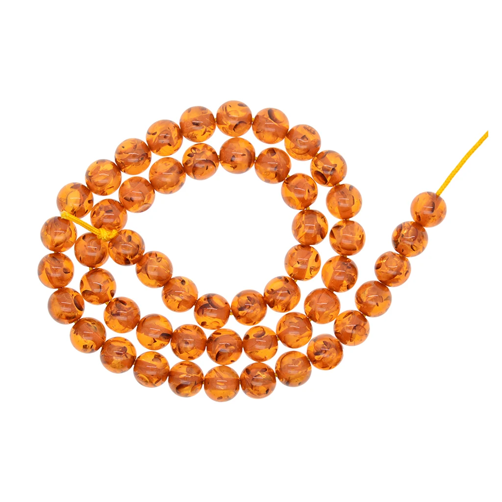 8mm Synthetical Artificial Amber Spacer Beads Jewelry Findings Honey Brown