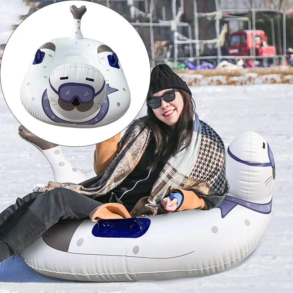Inflatable Ski Skiing Snow Tube Winter Children Adult Ski Ring Skiing Thickened Floated Sled
