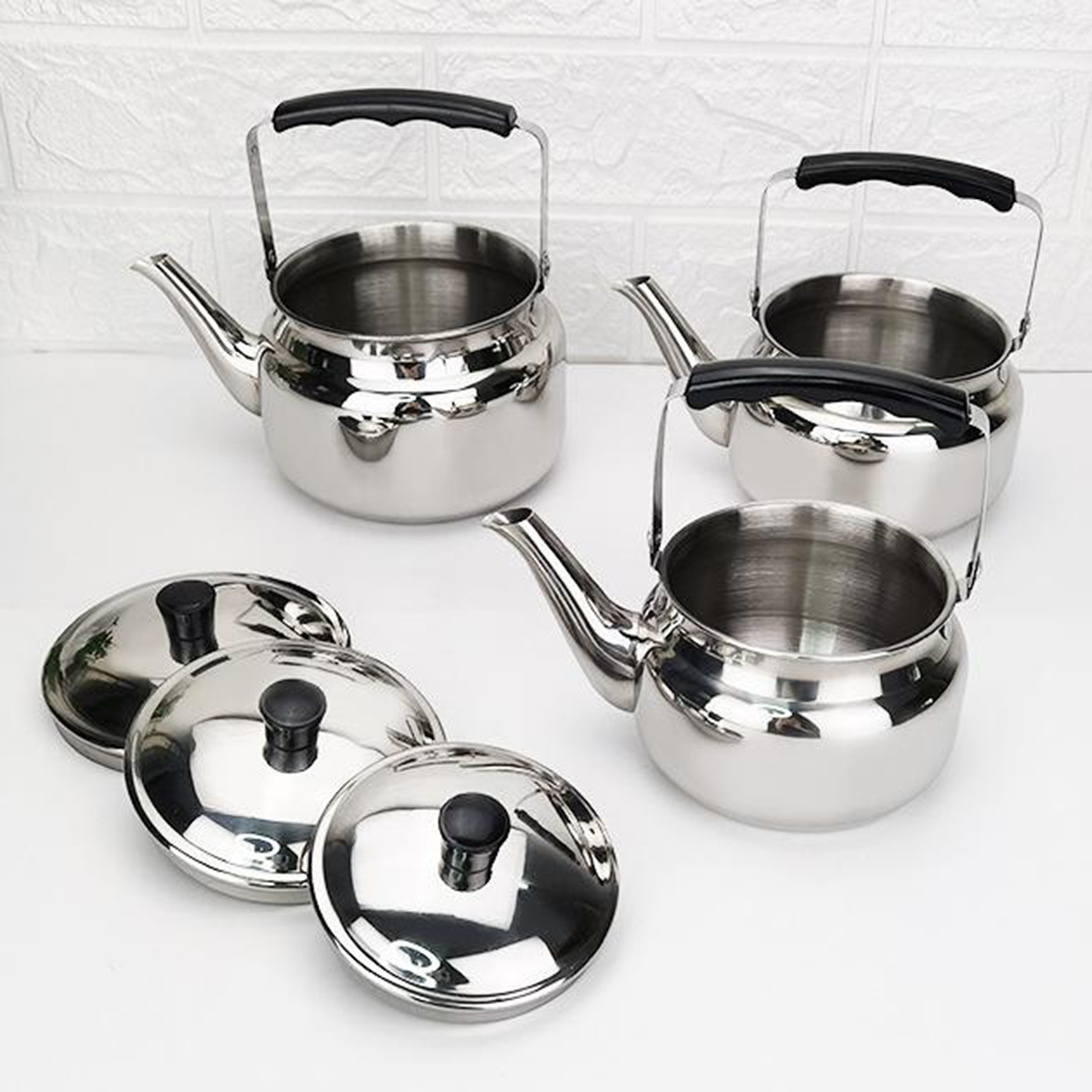 0.8/1.0/1.5L Teapot Stainless Steel Water Kettle Tea Pot Polish Fashion Durable Coffee Cold Hot Water Pot Home Tea Cafe Tool
