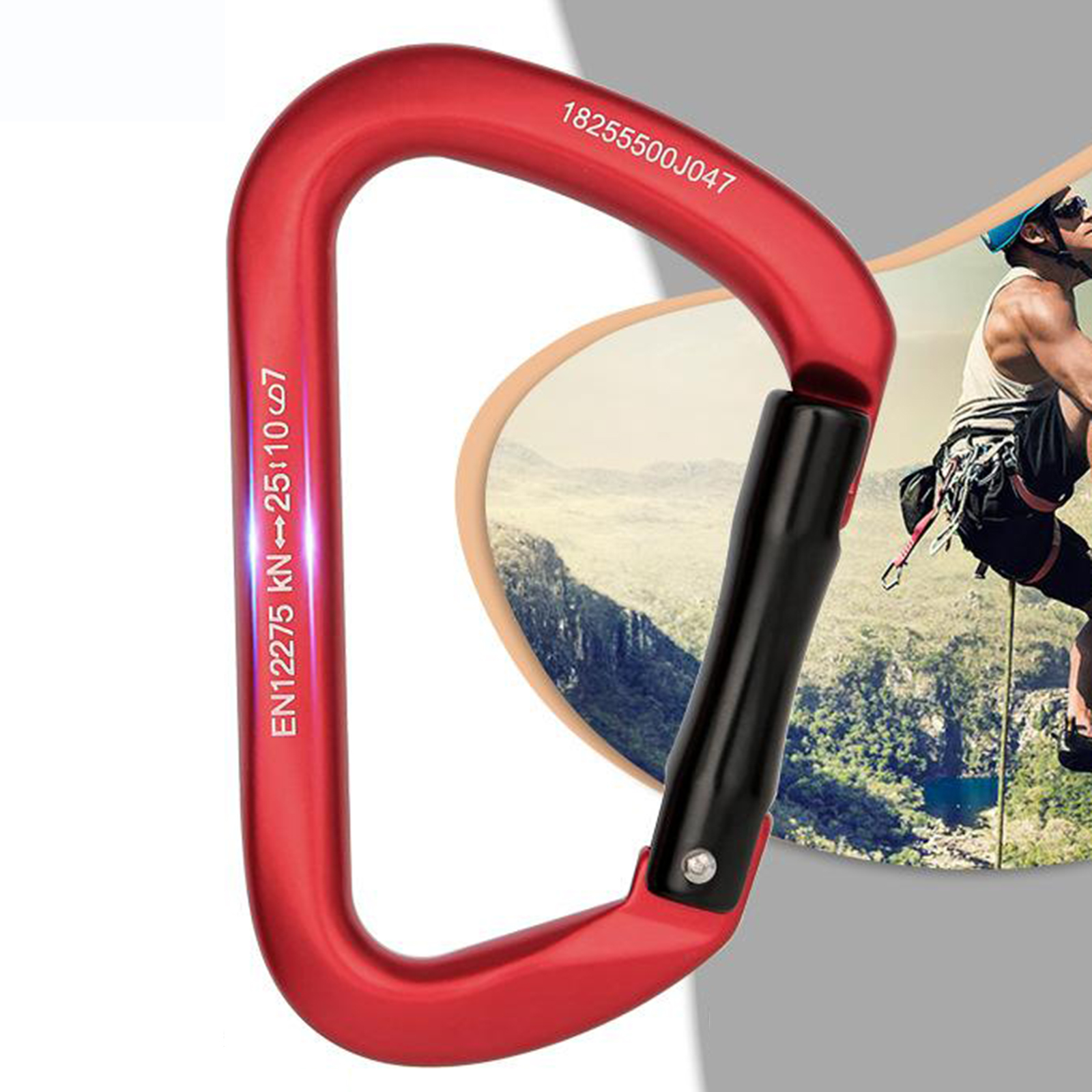 25KN Climbing Carabiner Heavy Duty 7.5x11.3 cm Outdoor Auto Locking Carabiners Karabiner Dog Leash Swing D-Ring Accessories