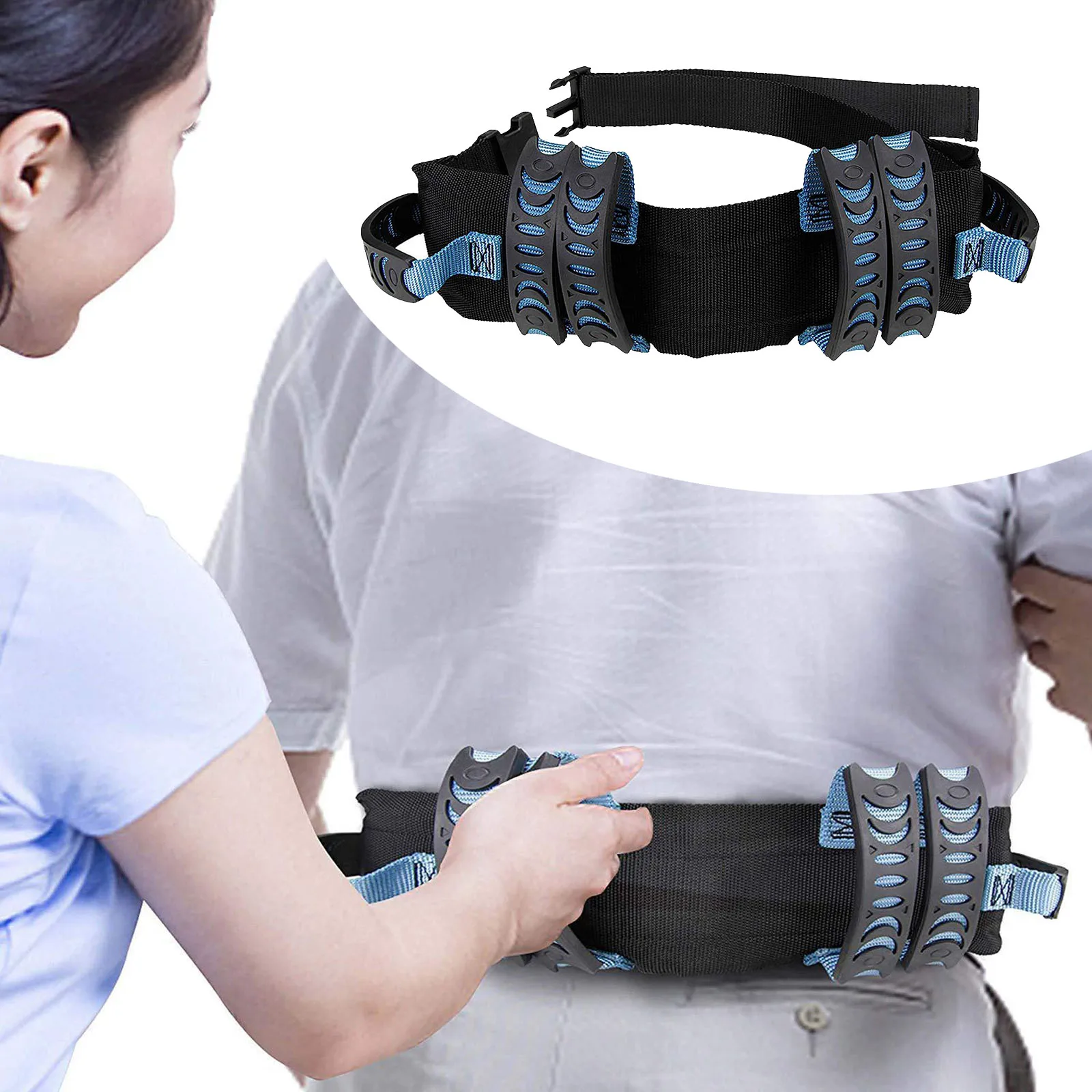 Safety Transfer Gait Belt Quick Release Buckle for Patient Care Elderly Blue Walking Nursing Assist Straps Safety Gait Handles