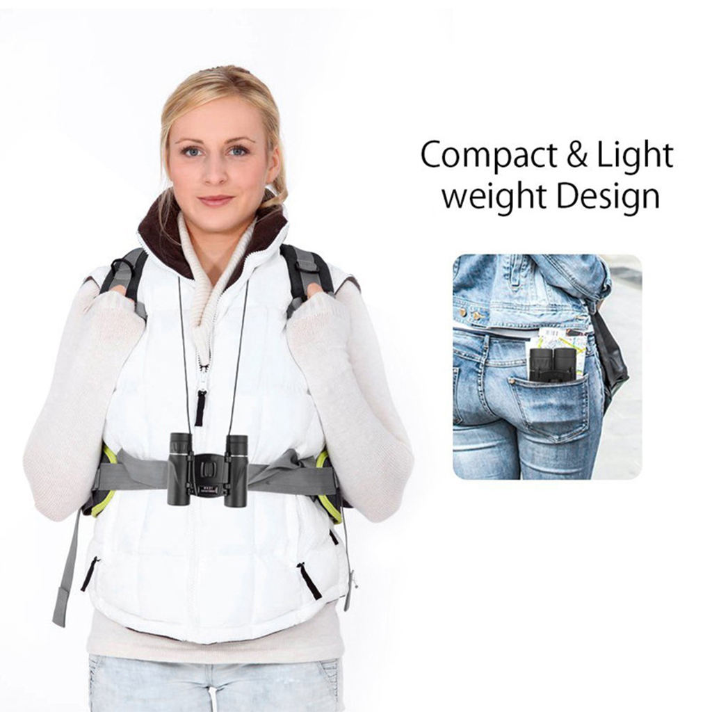 Compact Binoculars 8x21 Binoculars BK7 FMC Optics for Hiking Bird Watching