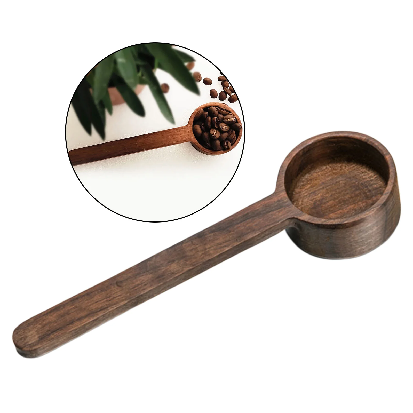 Walnut Wooden Measuring Spoon Scoop Coffee Beans Bar Kitchen Home Baking Tool
