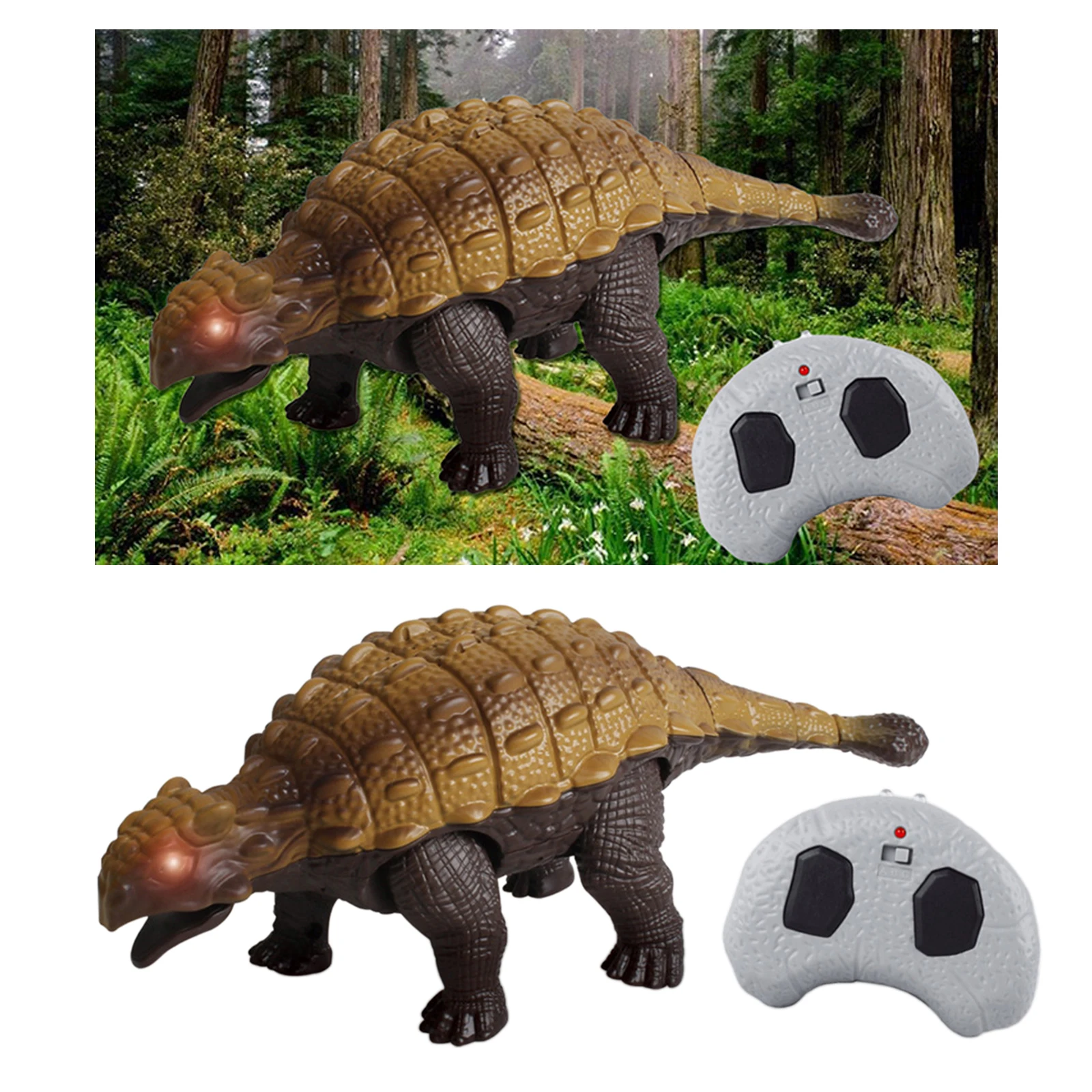 RC Dinosaur Toy for Boys Girls Action Figure Electronic Toys Walking with LED Light Up Battery Operated Age 3+