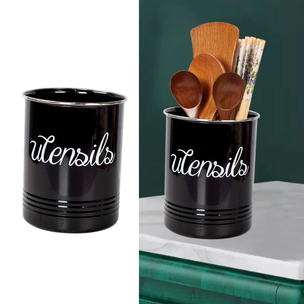 Kitchen Utensil Container Round Storage Bins Jar Kitchen Home Tabletop for Pot Spoon Chopsticks Holder