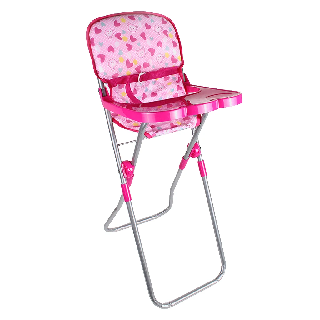 Baby Fun Play Pretend Furniture Dining High Chair Toy For Reborn Doll Supply