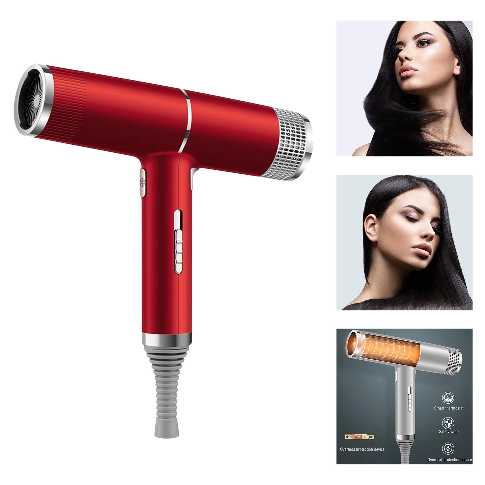Professional Ionic Hair Dryer Hair Blower with Concentrator Diffuser Ion Hair Dryer High Speed Professional Blow Dryer