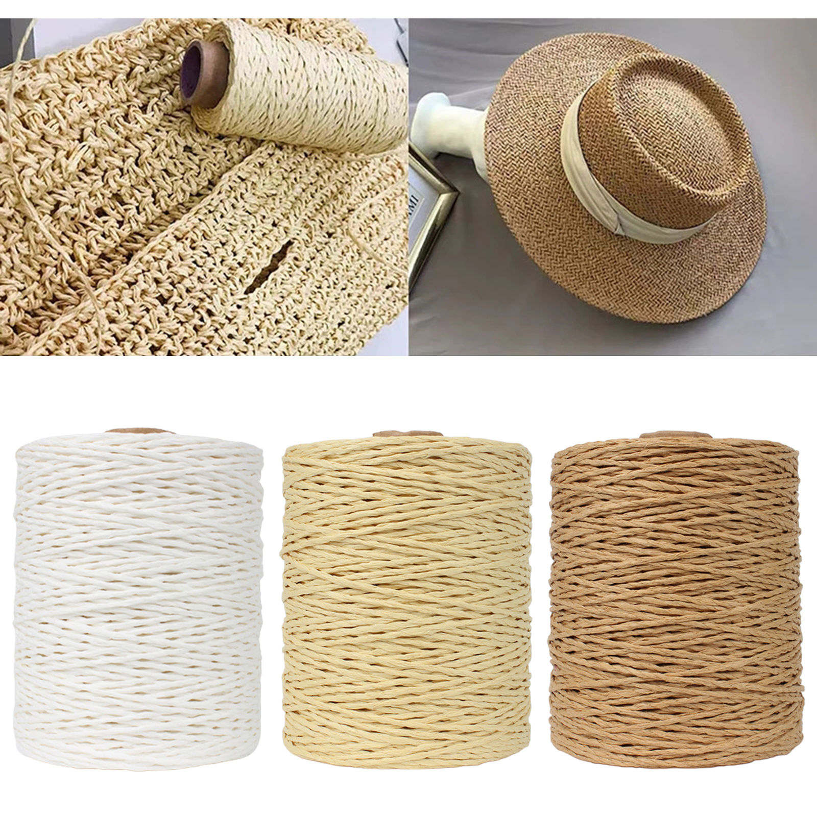 Raffia Paper Yarn Roll Natural Eco-friendly Twine String Gift Wrapping Bouquets Decoration Weaving Thread