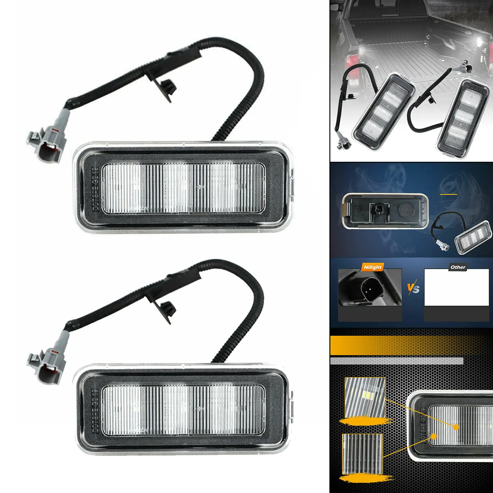 2 Pieces Truck Bed Lighting Kit PT857-35200 Accessories Spare Parts Tailgate Lamp Kit Replaces Compatible for Toyota 2020-2022