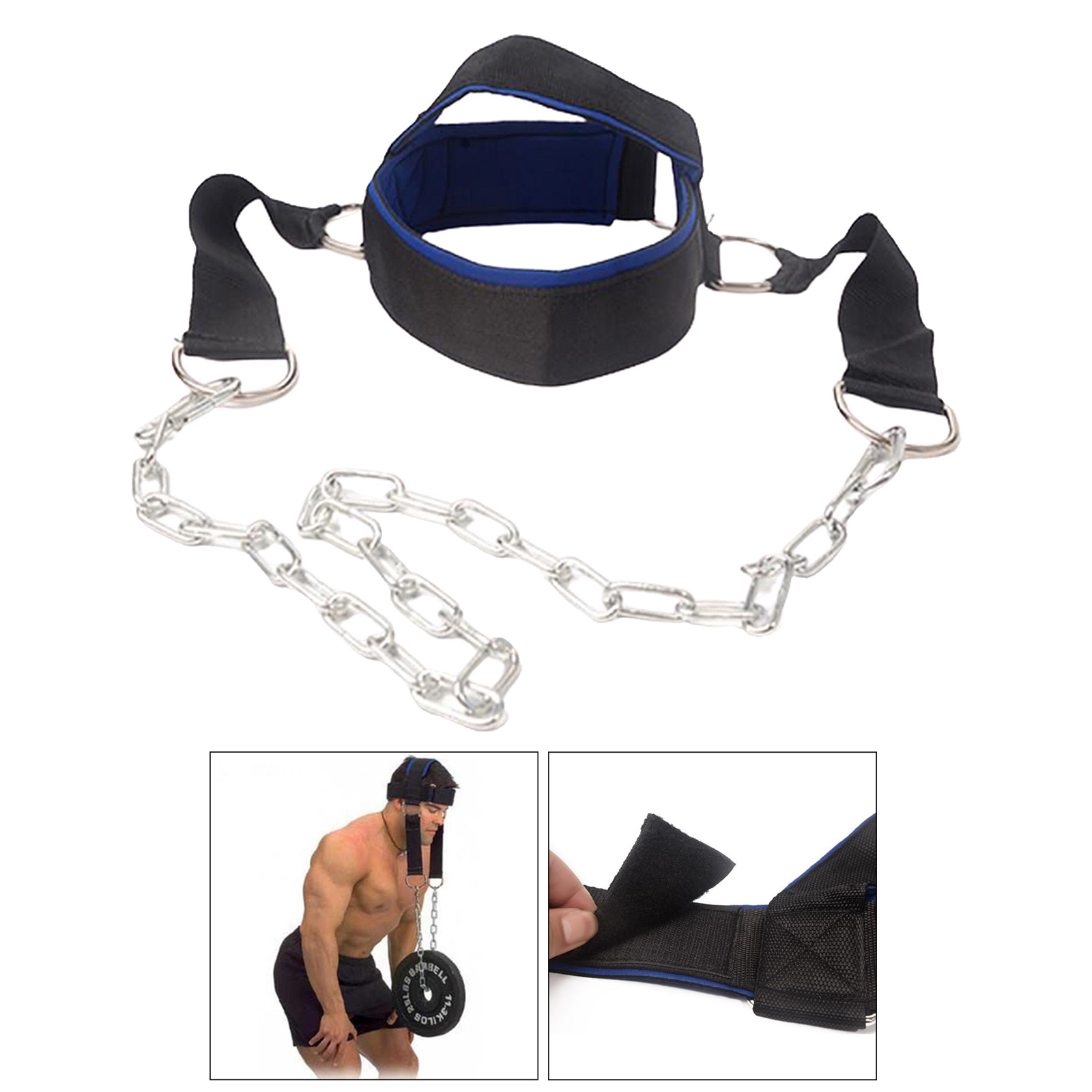  Neck Harness Weight Lifting Exercise Training Dip Belt Chain Strap Home Gym