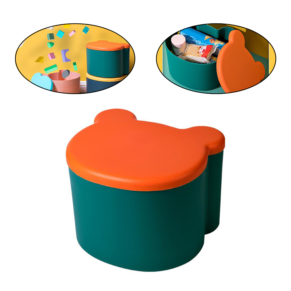 Kids Toys Organizer Children Storage Box Foot Stool Seating, Storage Stool Chest for Toys Books Snacks