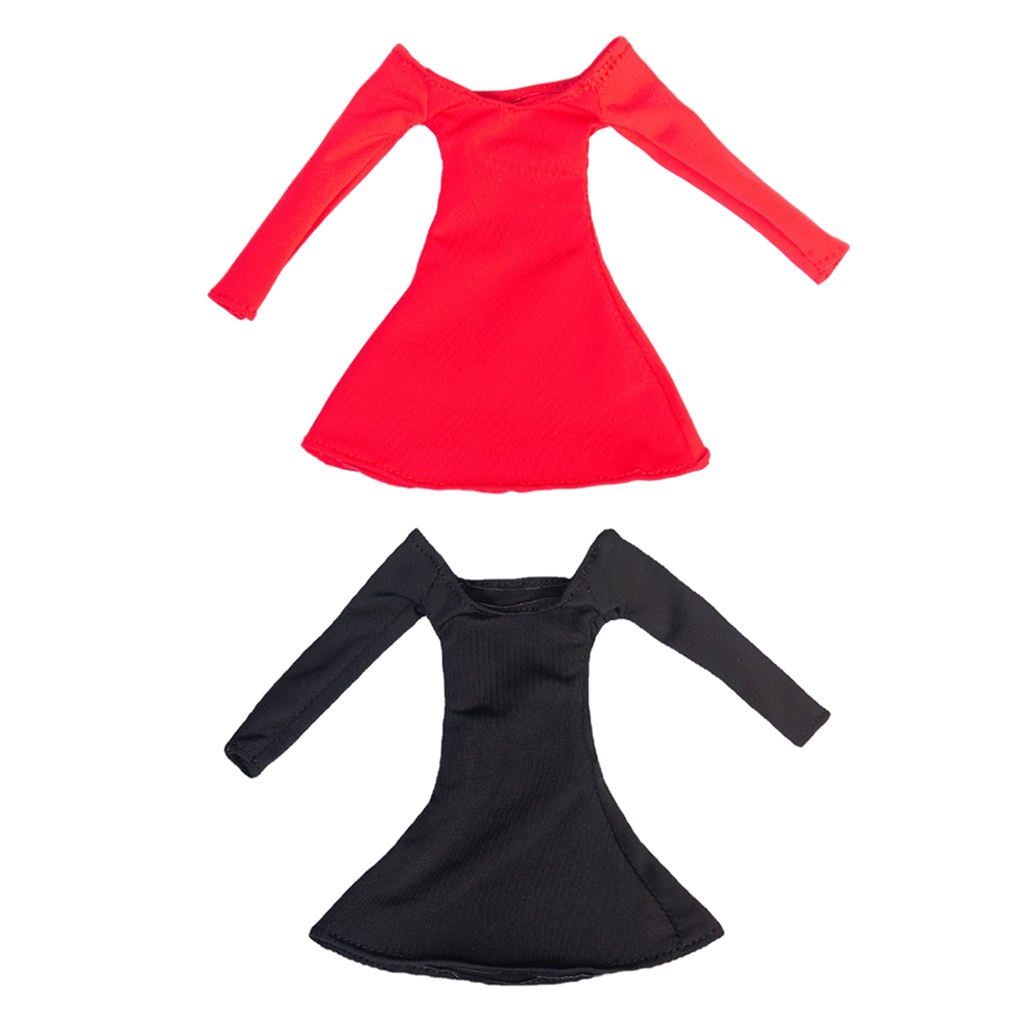 1/6 Scale Female Figure Doll Clothes, Handmade Costume, Dress Outfit Long Sleeve Skirt for 12