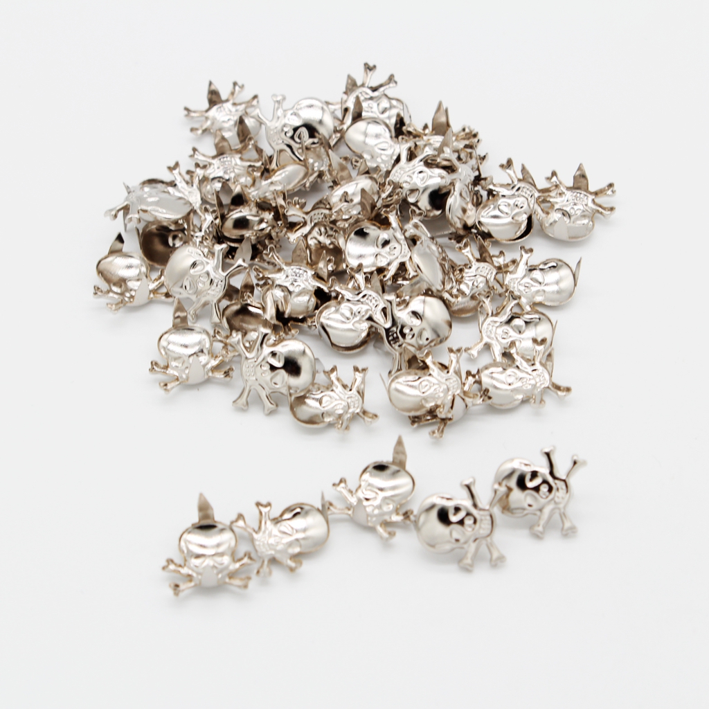 50Pcs Gothic Skull Metal Rivets Claw Studs for Shoulder Bags Clothes Hats Leather Decor 13 x 12mm