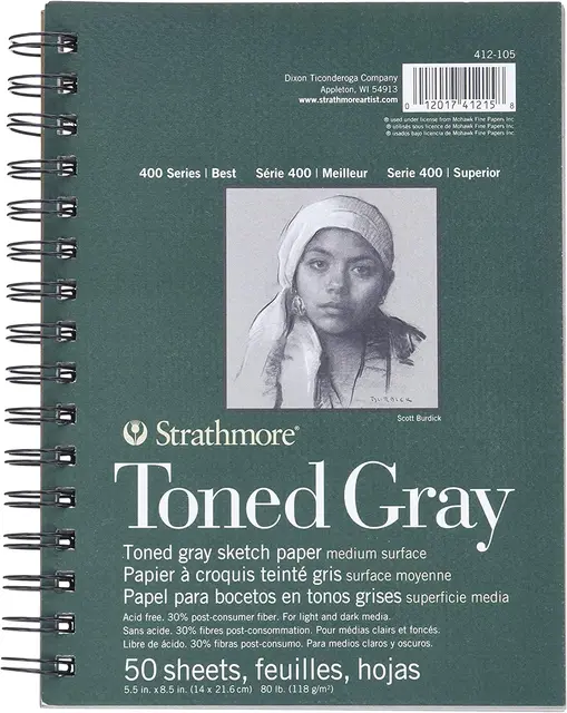 American Strathmore Warm Brown Cool Grey Sketchbook Sketch Paper