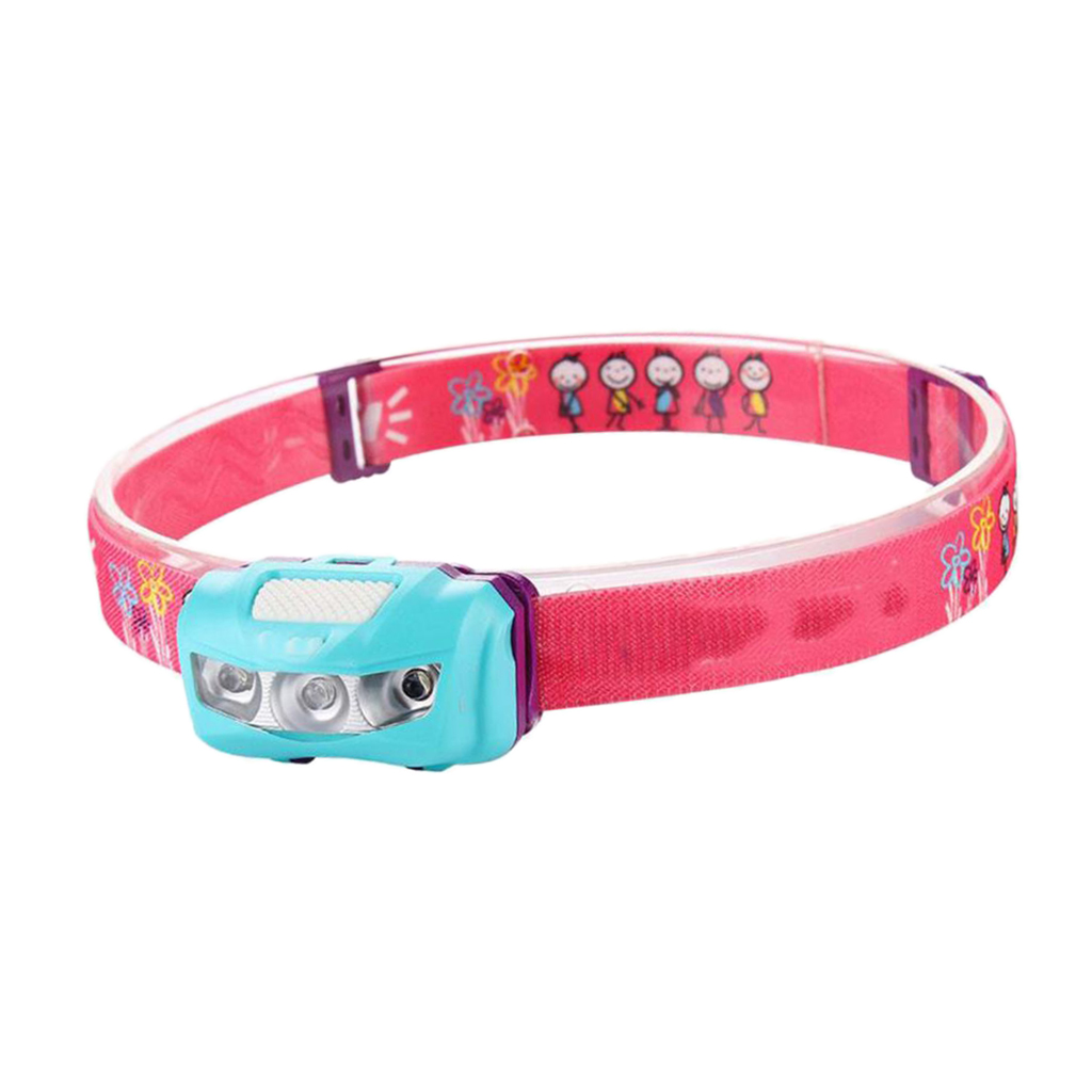 Outdoor Camping Waterproof Headlight Adjustable LED Headlamp for Kids Pink