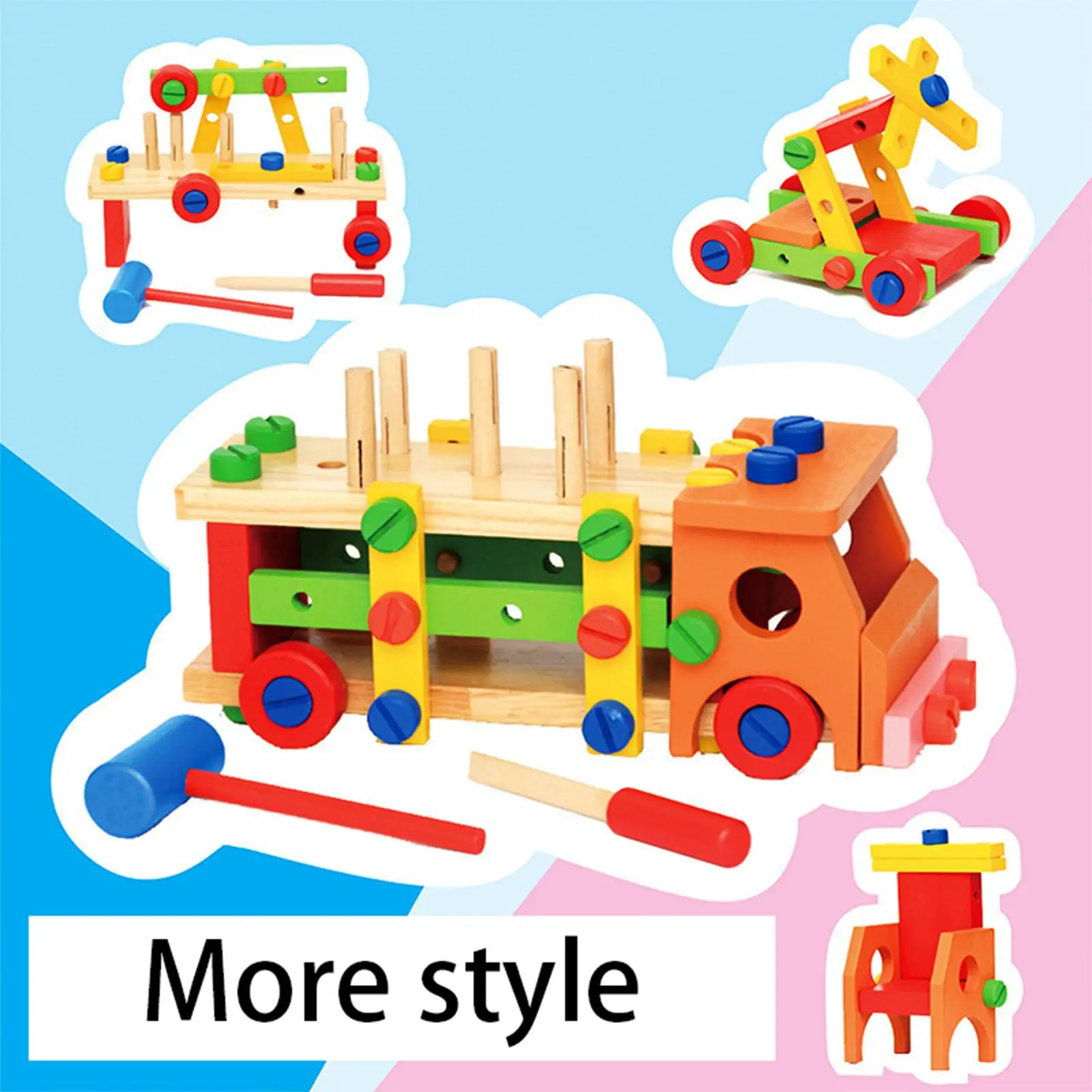 Screw Assembly DIY Toys Disassembly Learning Fine Motor Skills Matching Kit Toys Building Blocks Screw Nut for Home Toddlers