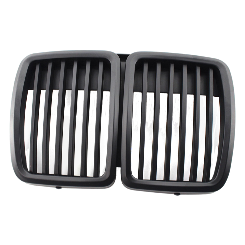 2Pcs Car Front Bumper Sport Kidney Grille Matte Black Grills Replacement for BMW E30 1982-1994 51131916504 Auto Grill Stripes