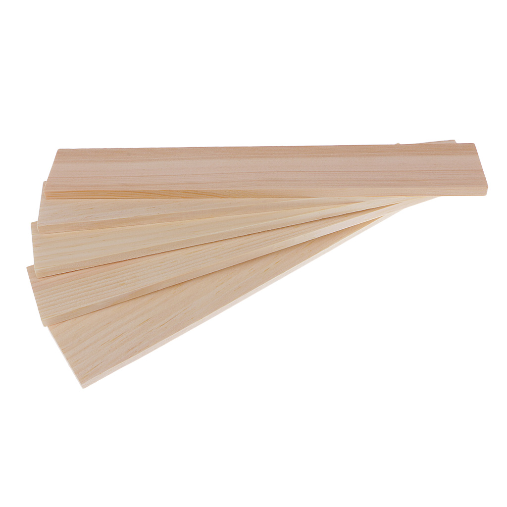 5 Pieces Wooden Craft Wood Sticks Dowels Rods Wood Plaque for Model Making Woodcraft Woodworking DIY Craft 250x40x6mm