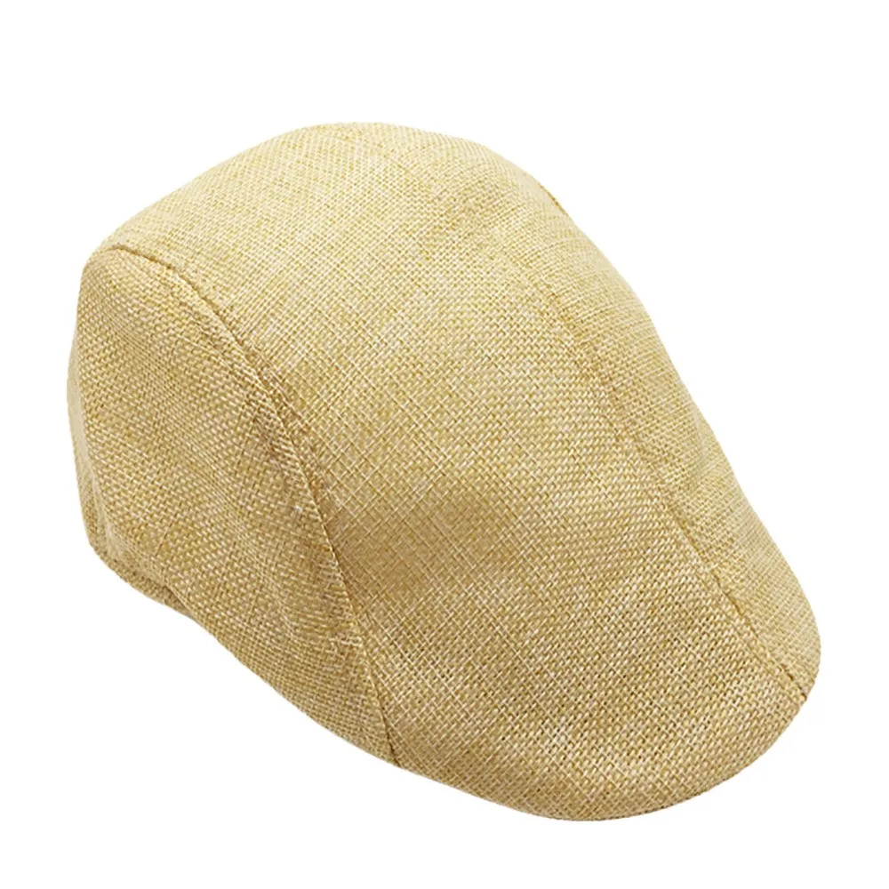 Beret Caps Men Women Vintage News Boy Cap Cabbie Gatsby Linen Outdoor Hats Brand Sun Hat Unisex Duckbill Caps Linen Casquette flat beret cap