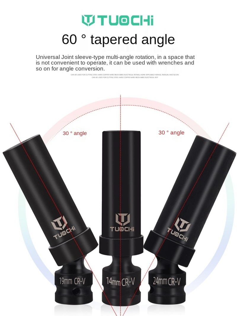 allonger impact pneumatique universel joint ensemble rotation active pneumatique électrique enroulé douille outils