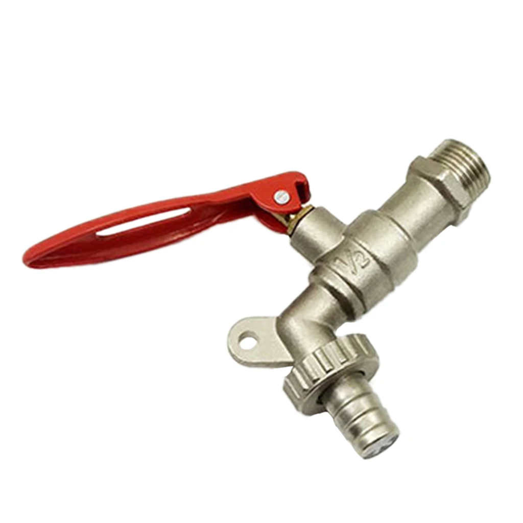 1/2 inch DN15 Brass Lockable Hose Bibb, Male Thread, Washing Machine Faucet, Garden Hose Pipe