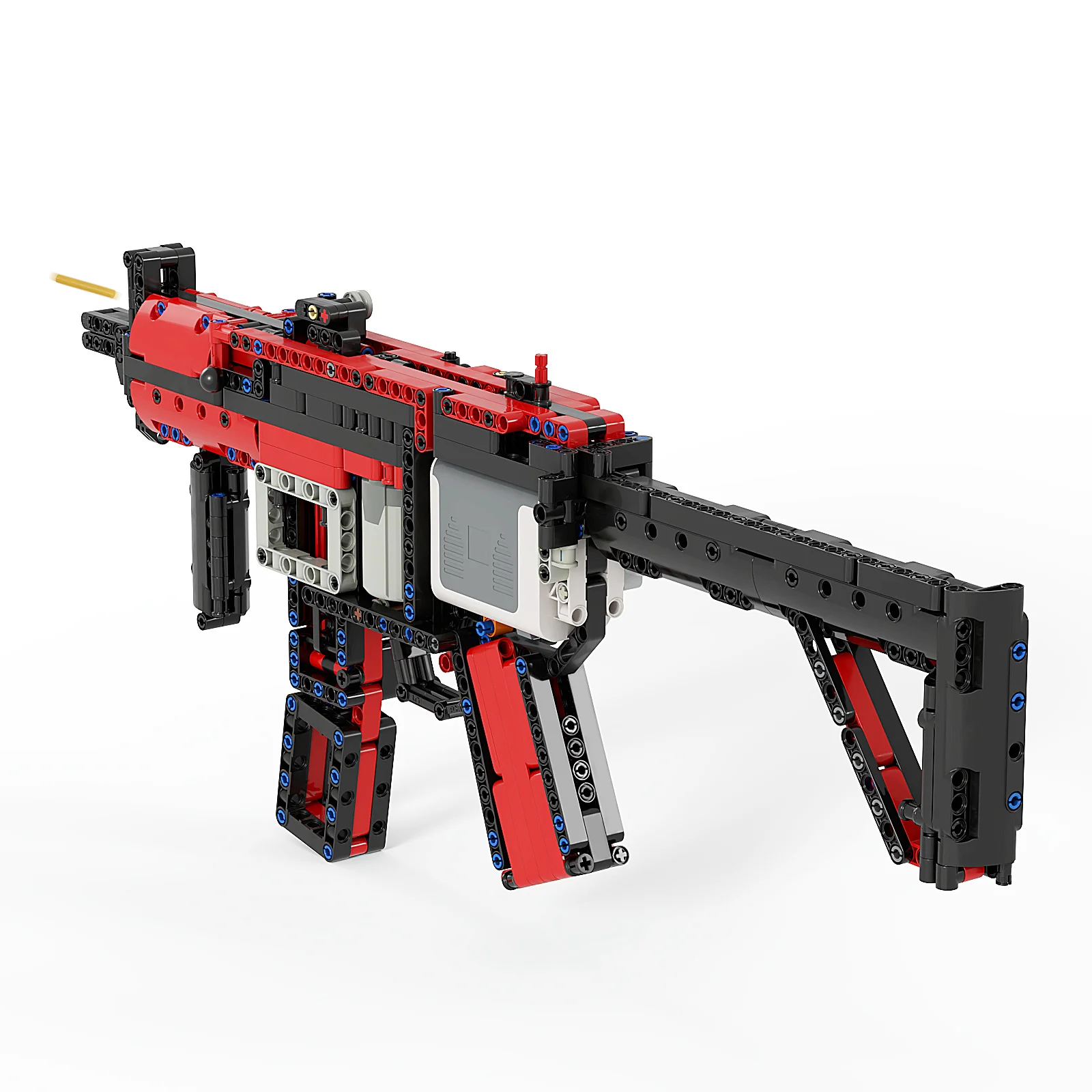 Black SMG Pistol compatible with toy brick minifigures Army SWAT MP9 W159 