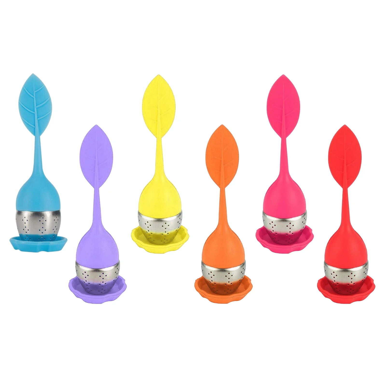 Household Tea Infuser Silicone Tea Strainer Silicone Tea Strainer r with Drip Tray Tea Balls Tea Strainers