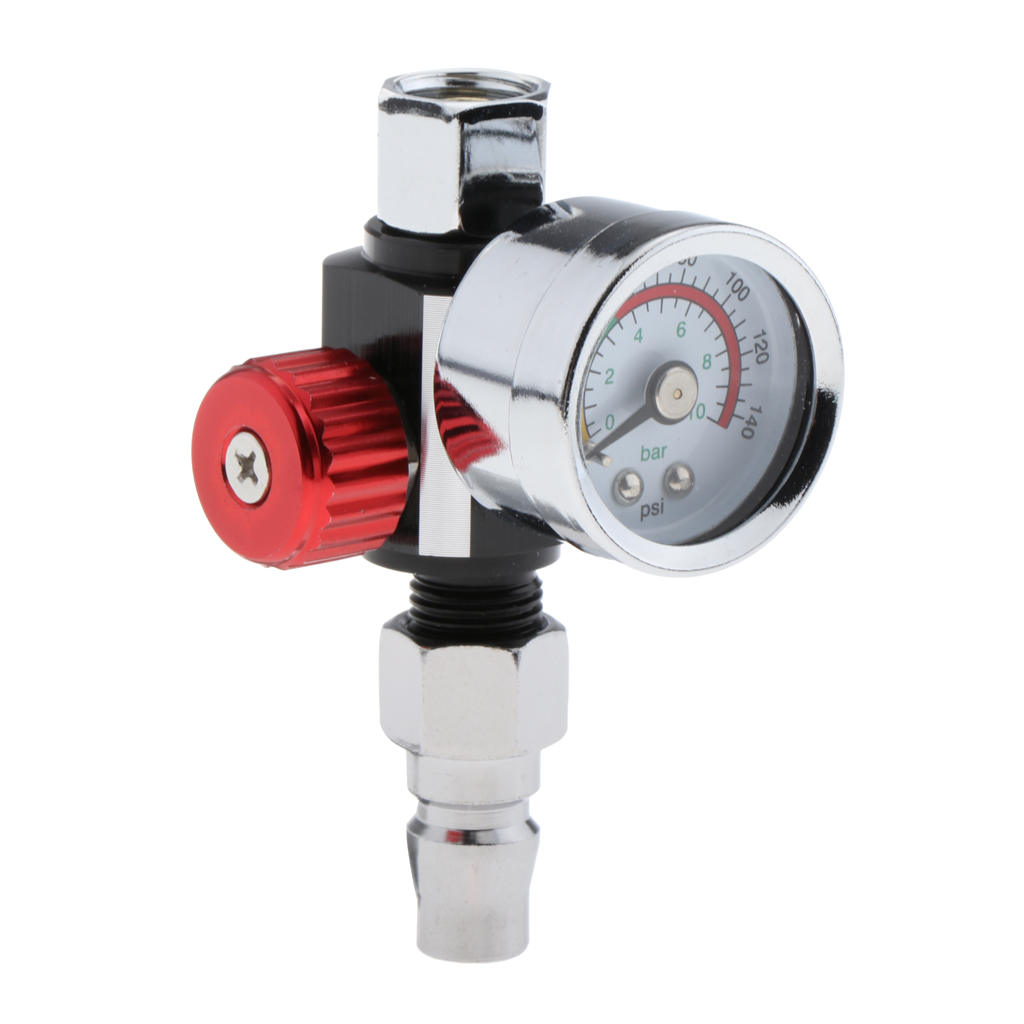 Universal Truck G1/4 Metal Paint Spray  Air Regulator Gauge 0-140PSI