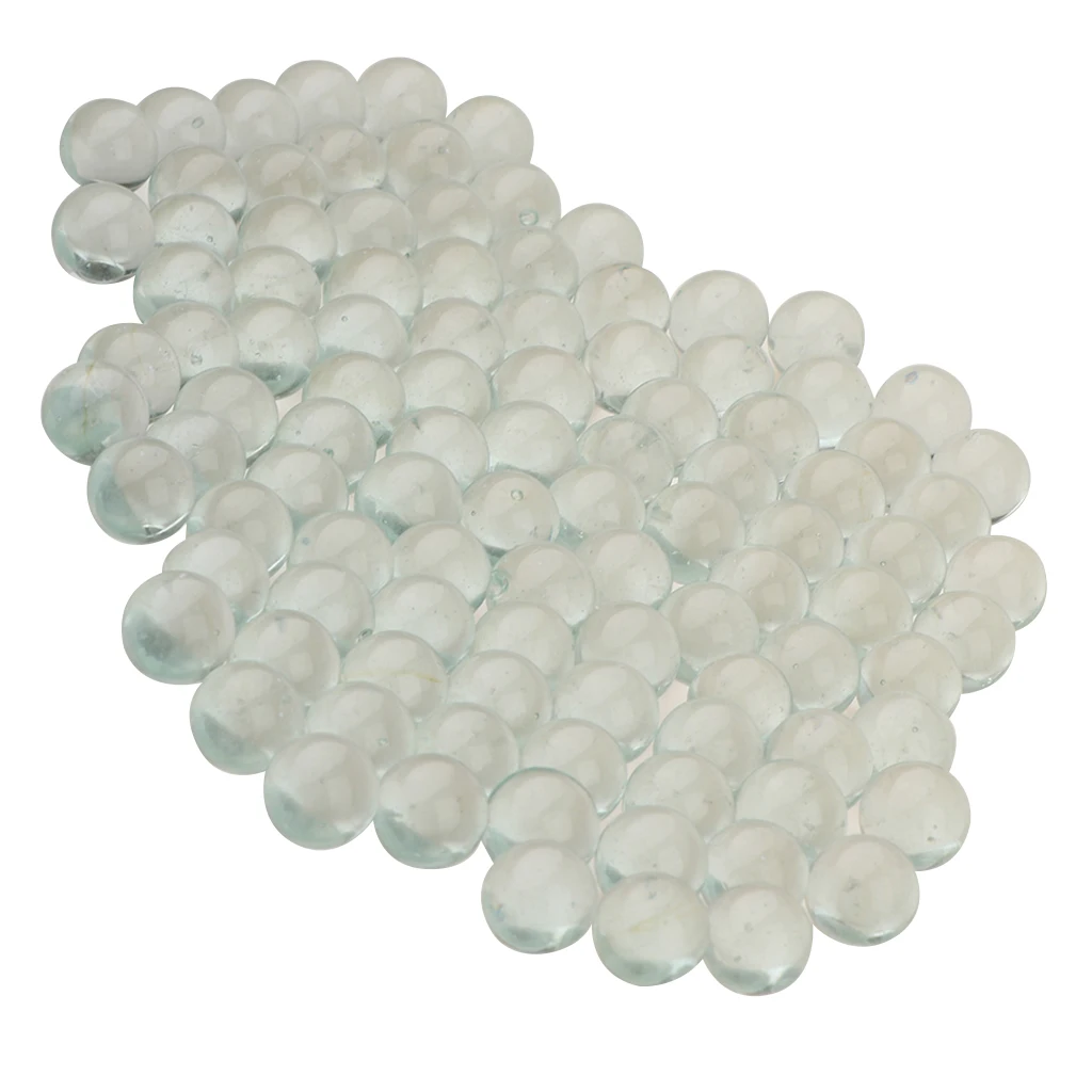 100pcs Clear Glass Ball Marble Sets Decoration for 12mm Aquarium Vase