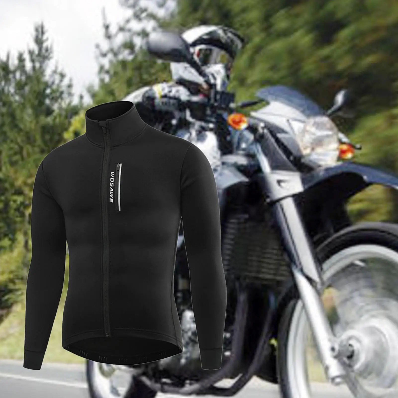 Thermal Bike Winter Jacket Lightweight Warm Coat Long Sleeves Raincoat Reflective Waterproof Windbreaker Fleece for Bicycle MTB