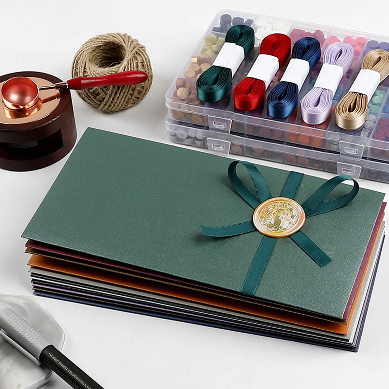 Details about   DIY Vintage Detachable Spoon Stamp Set Box with Sealing Wax Beads Candle Craft 