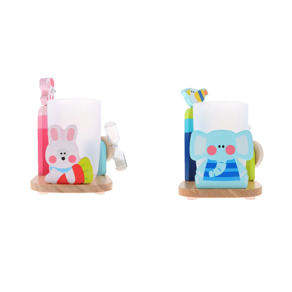 Lovely Cartoon Toothbrush Cup Holder with 3 Minutes Timer for Kids