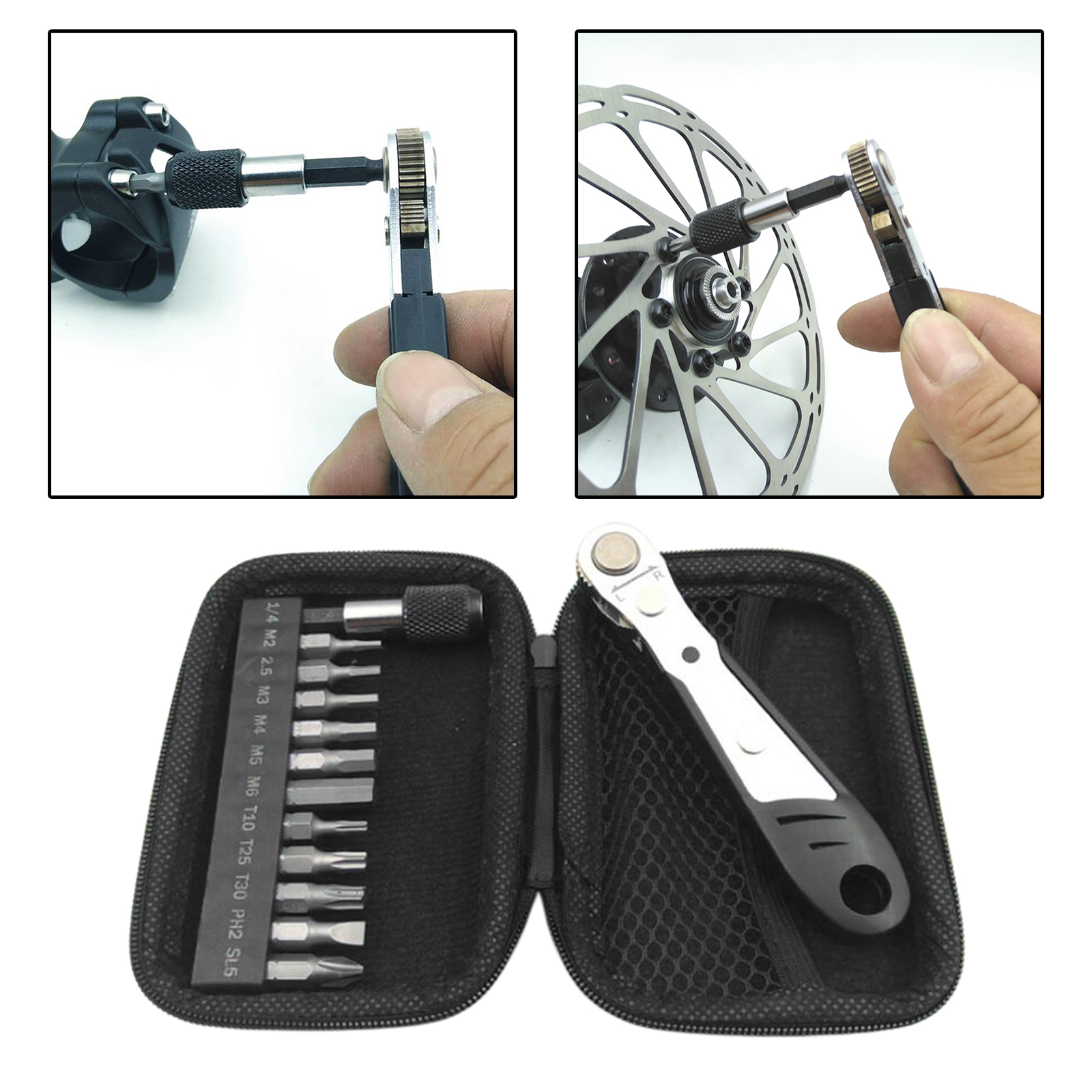 Socket Ratchet Wrench Spanner Bike Repair Tools Small Disc Sleeve Kit for