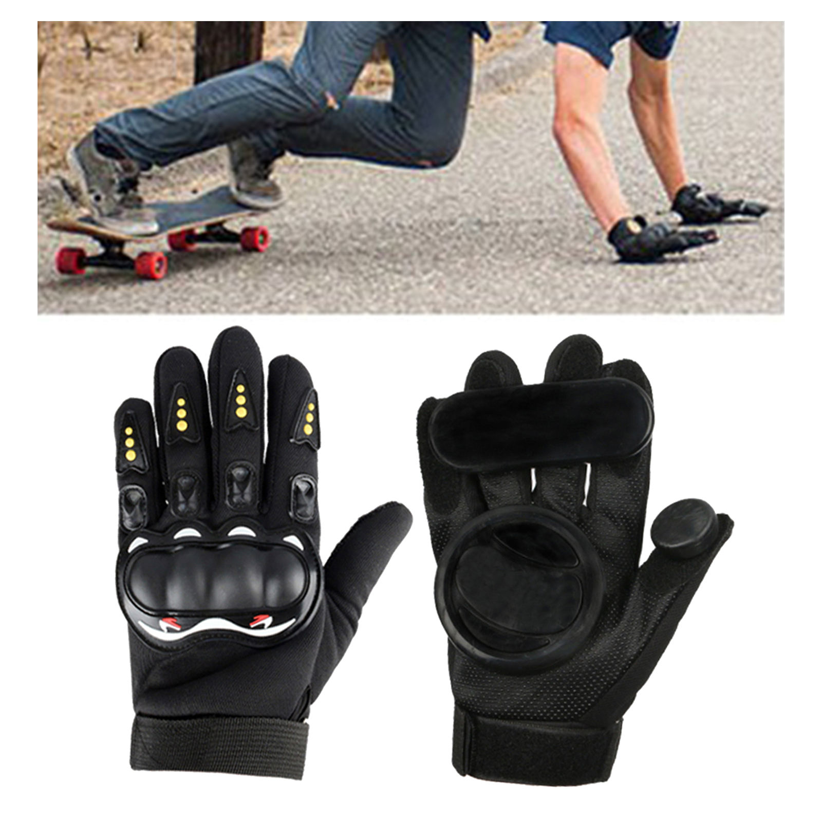 1Pair Men Skateboard Gloves With Sliders Standard Long Board Road Downhill Brake Slide Gloves For Men Sport Downhill Brake Glove