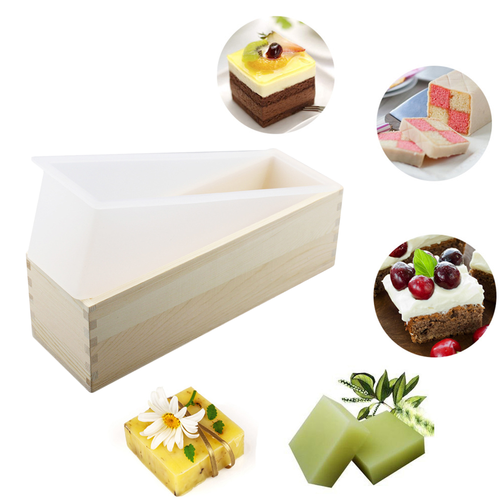 Rectangle Silicone Soap Molds Soap Making Supplies Tools Aromatherapy Mold Homemade Ornament Gifts for Craft Lovers, Beginners