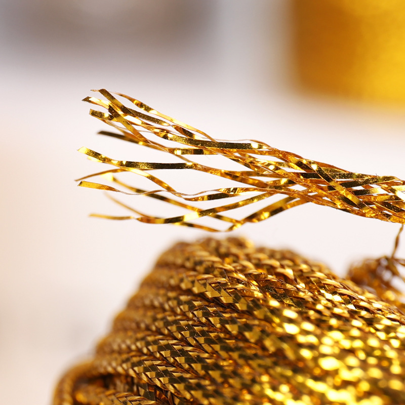 1,5 mm 100 m/Rolle Gold Silber Schnüre Metallic Schnur rutschfeste Schnur Riemen Faden Geschenktüten Kleidungsstück Schuhe Band DIY Nähen – Detail 12