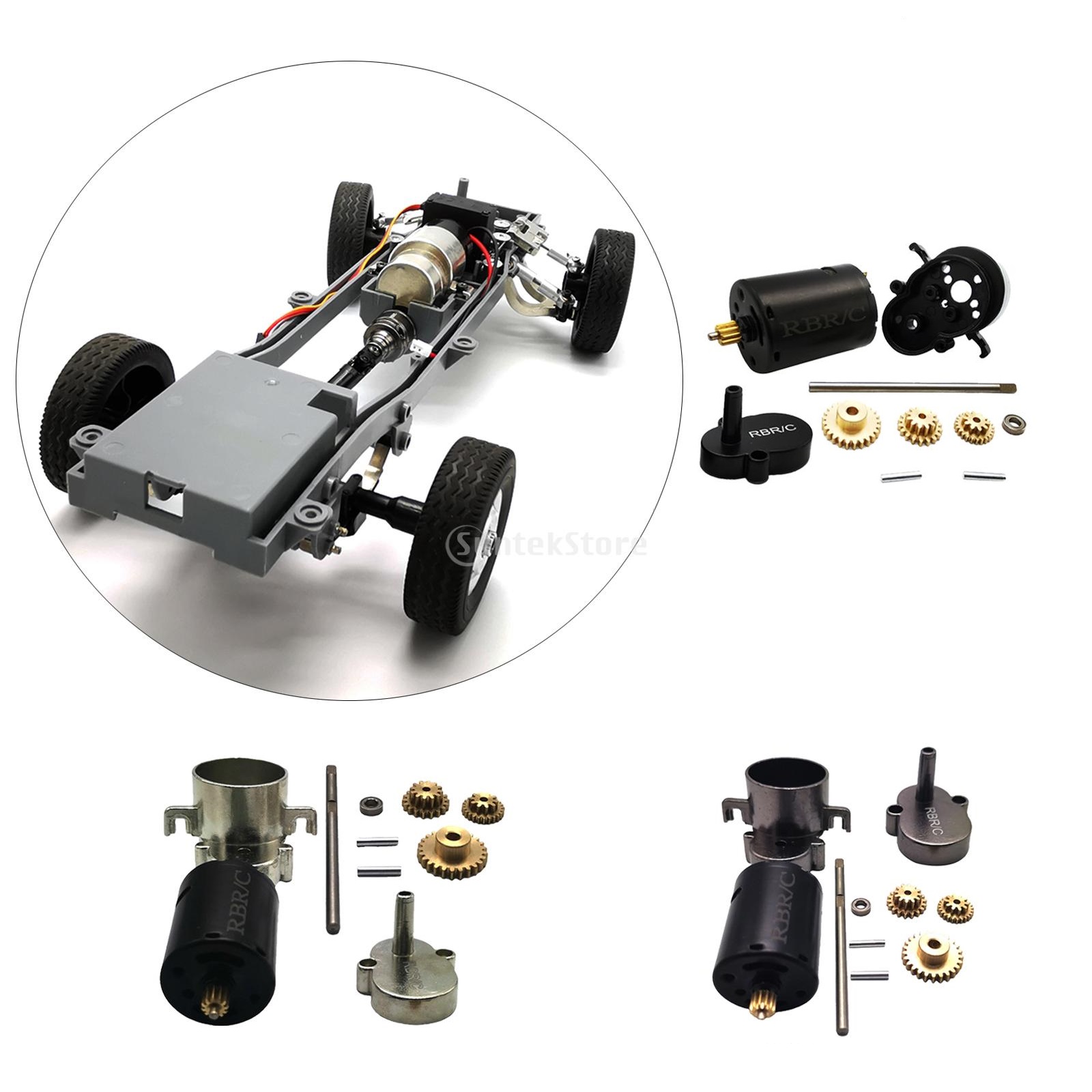 1:10 Alloy  Shell w/ 370 Brushed Motor Gear Upgrade Parts for WPL D12 RC  Buggy Trucks DIY Accessory