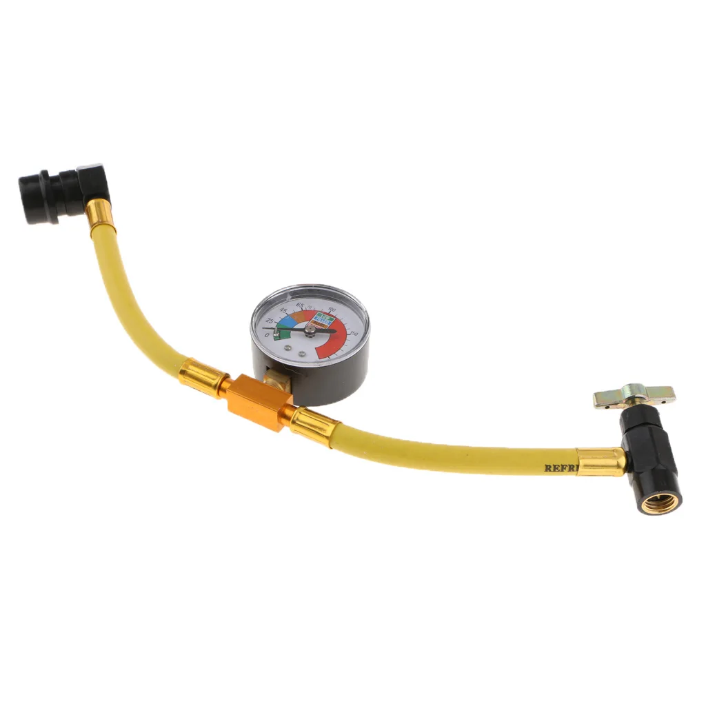 Replacement R134A AC  Charging Hose Pipe W/ Gauge 200PSI Yellow