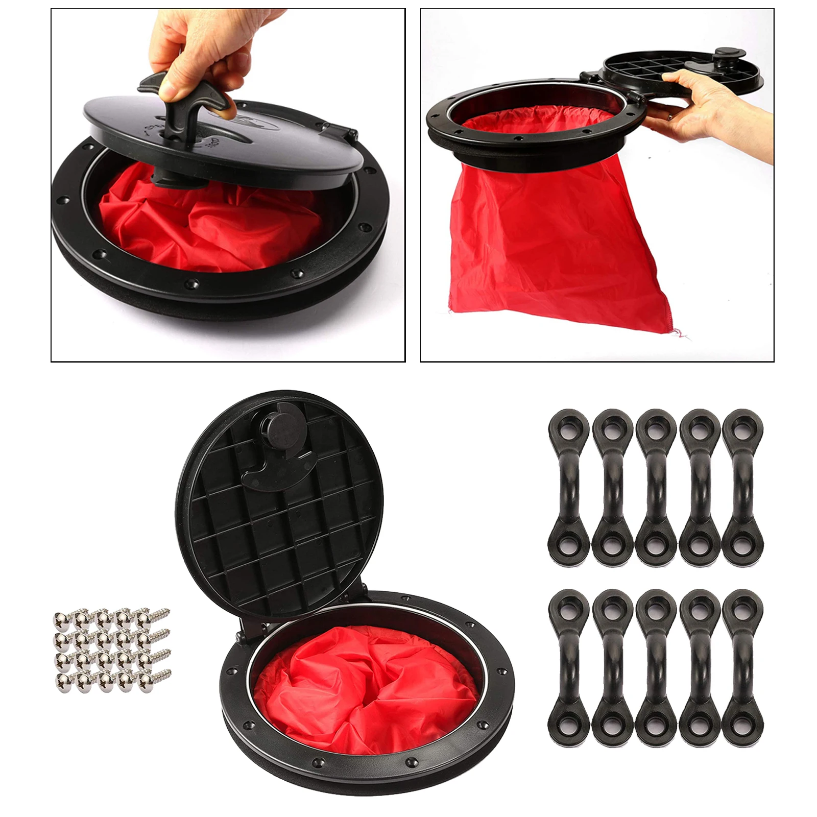 8 inches Kayak Deck Plate Kit Deck Hatch with Storage Bag for Fishing Kayak Boating Inspection Hatches with Cat Bag