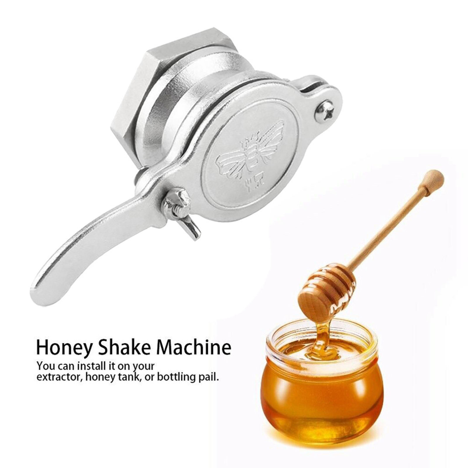 Honey Gate Valve Honey Extractor,Honey Tap Tool,Food Grade Stainless Steel Honey Shake Machine,Honey Gate Valve,Beekeeping Tool