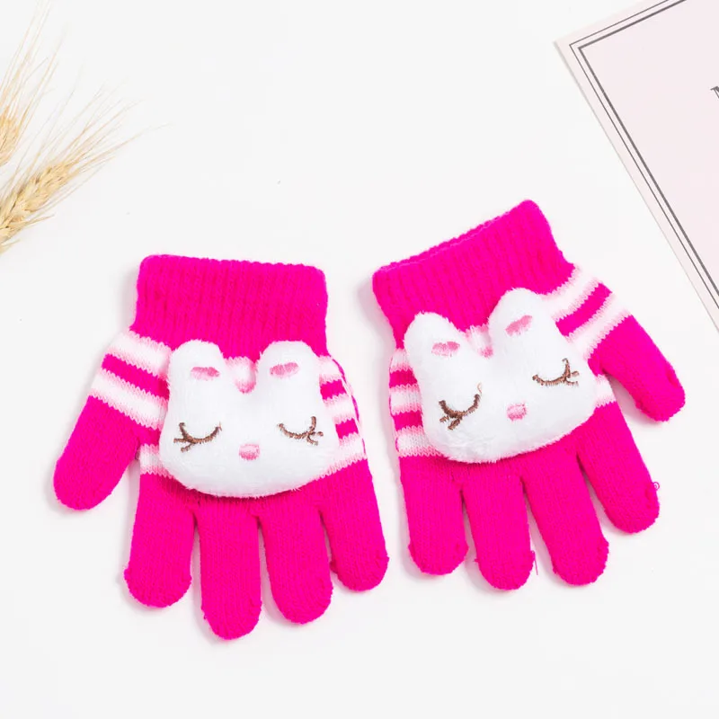 Winter Infant Handguards Baby Anti-scratch Brushed Gloves Knitting Thick Warm Kids Gloves Soft Mittens Kid Full Finger 1-4 Years newborn socks for babies