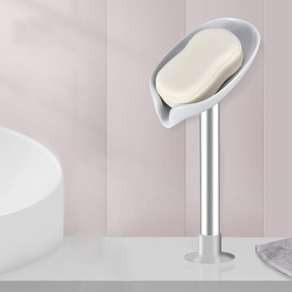 Soap Holder Leaf Shape Bathroom Soap Box Storage Sponge Drain Tray Rack