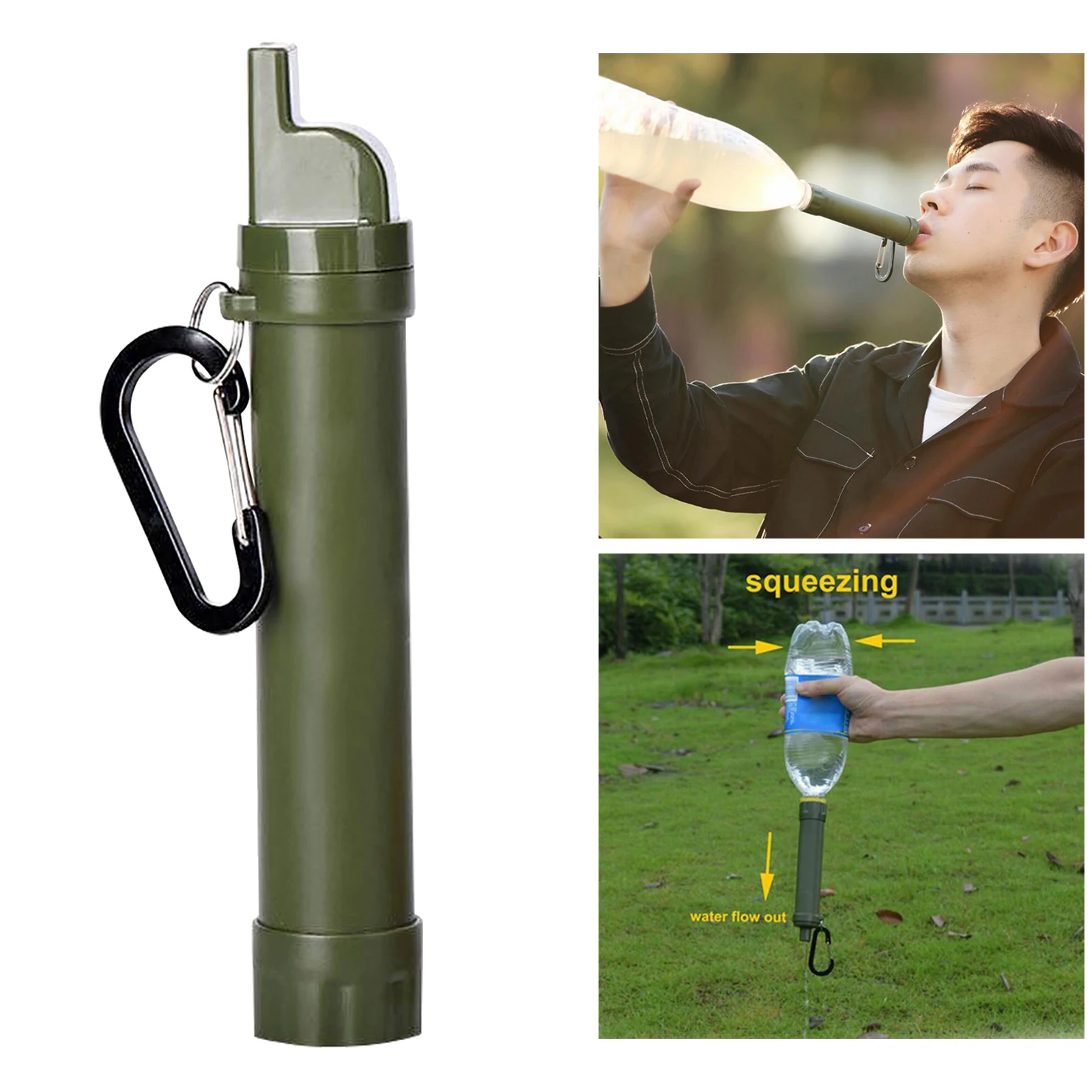 Portable Survival Water Filter Straw Purifier Camping Emergency Gear