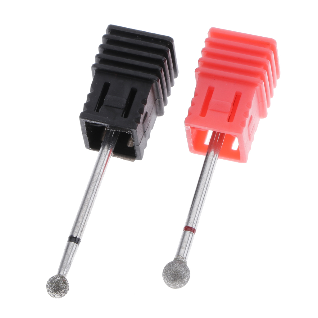 2x Cuticle Clean Nail Drill Bits 4/5MM Ball Head Electric Pedicure File Bit