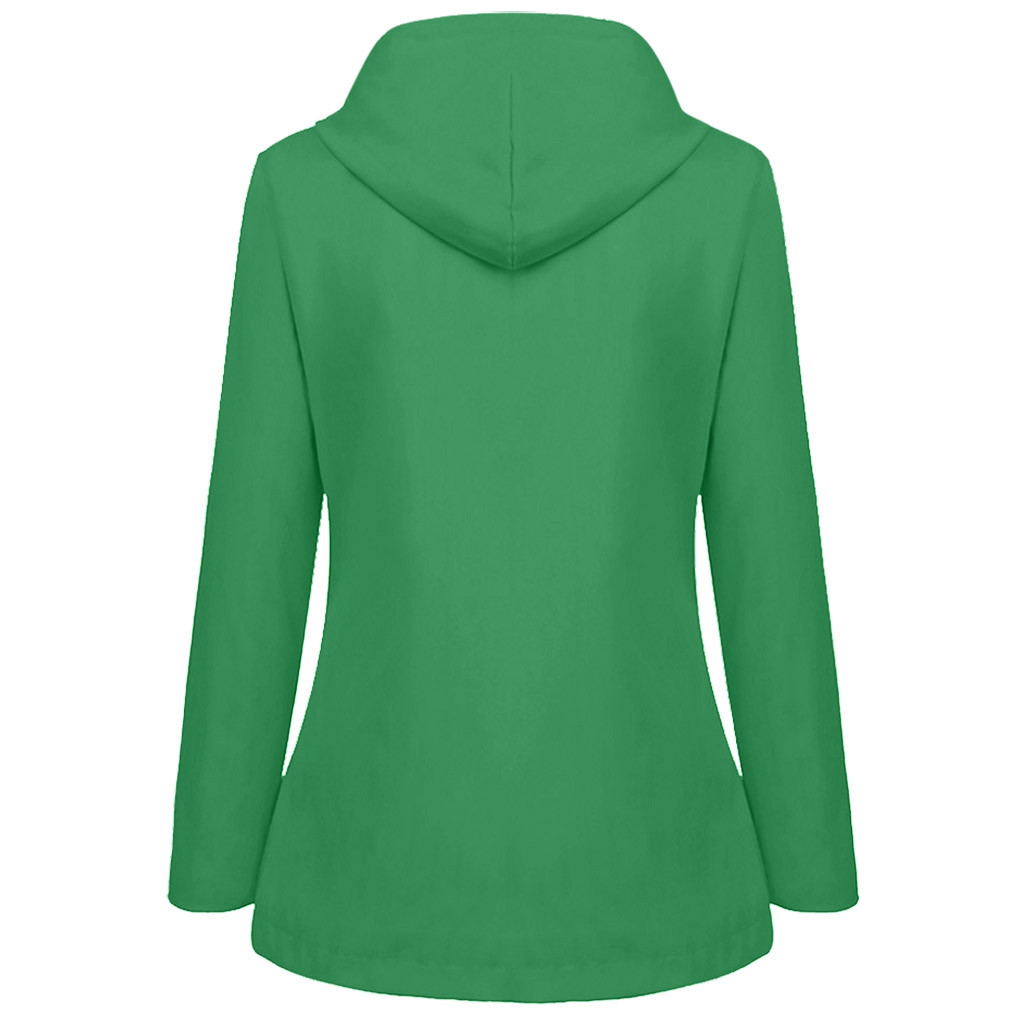 Women Solid Rain Jacket Outdoor Plus Size Waterproof Hooded Raincoat Windproof New Warm Jacket Windproof Outdoor Chaqueta